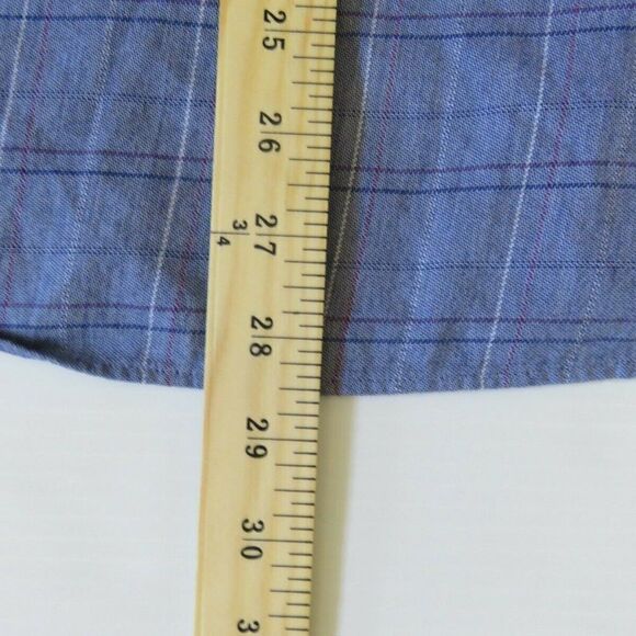 Tommy Hilfiger Shirt Men's Size 17 XL Blue Collared Long Sleeve Casual Button Up - Picture 9 of 9